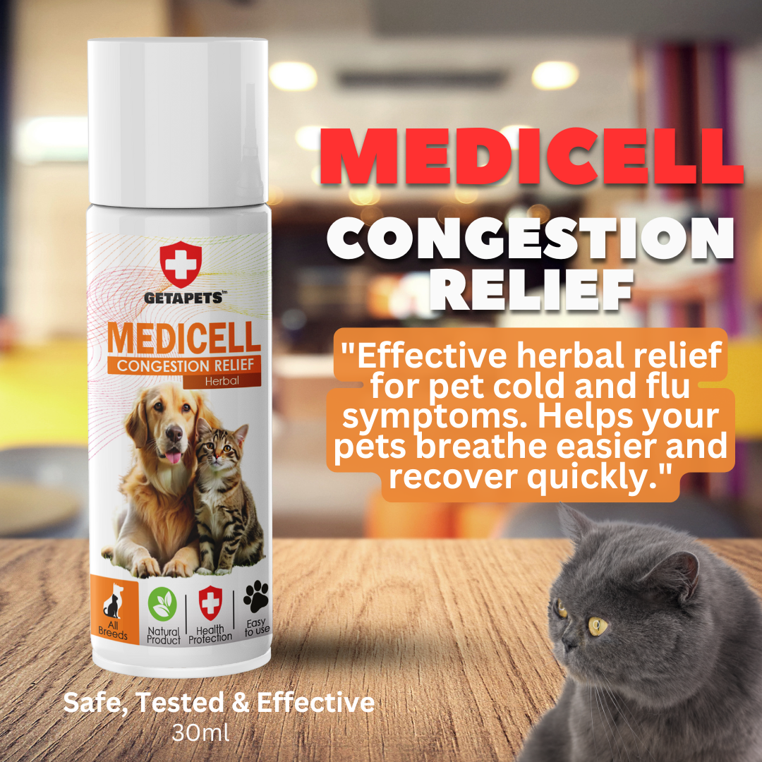 Medicell Ubat batuk selesema kucing / anjing (30ml)
