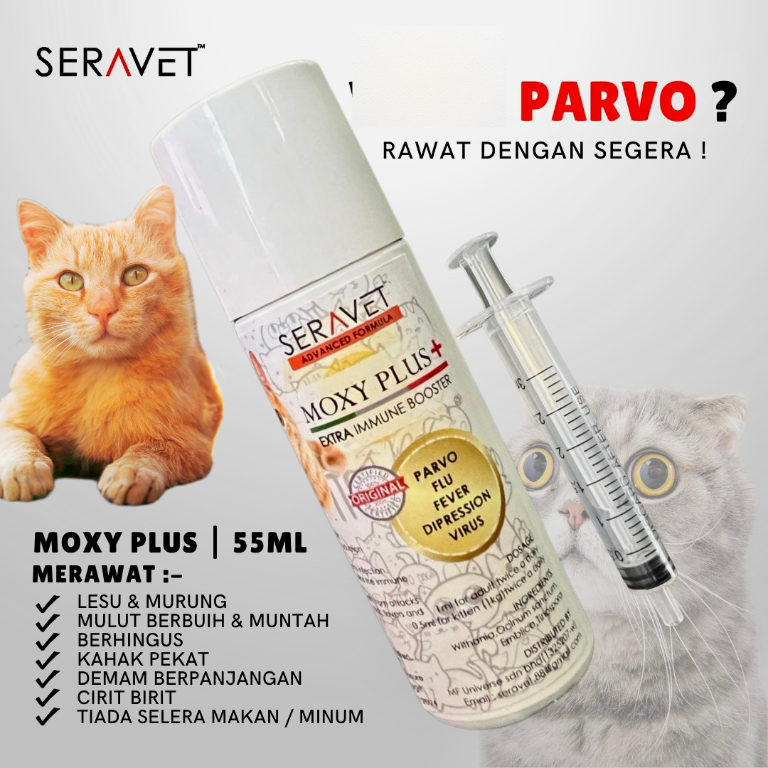 Moxy Plus ubat kucing/anjing parvo demam selesma (55ml)
