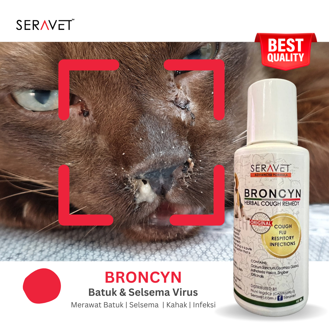 Broncyn ubat batuk selsema kucing/anjing (40ml)