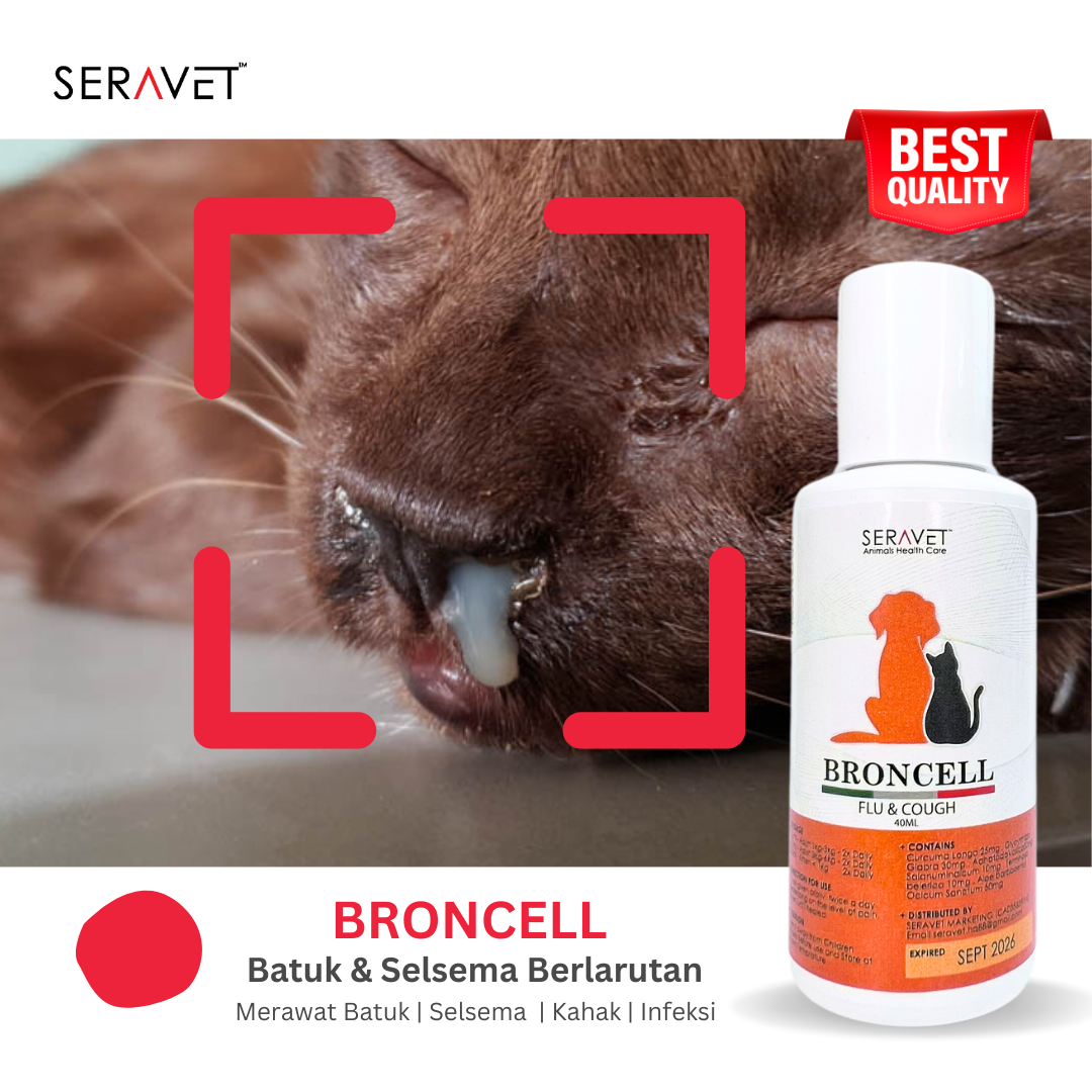 Broncell ubat batuk & selsema kucing/anjing (40ml)
